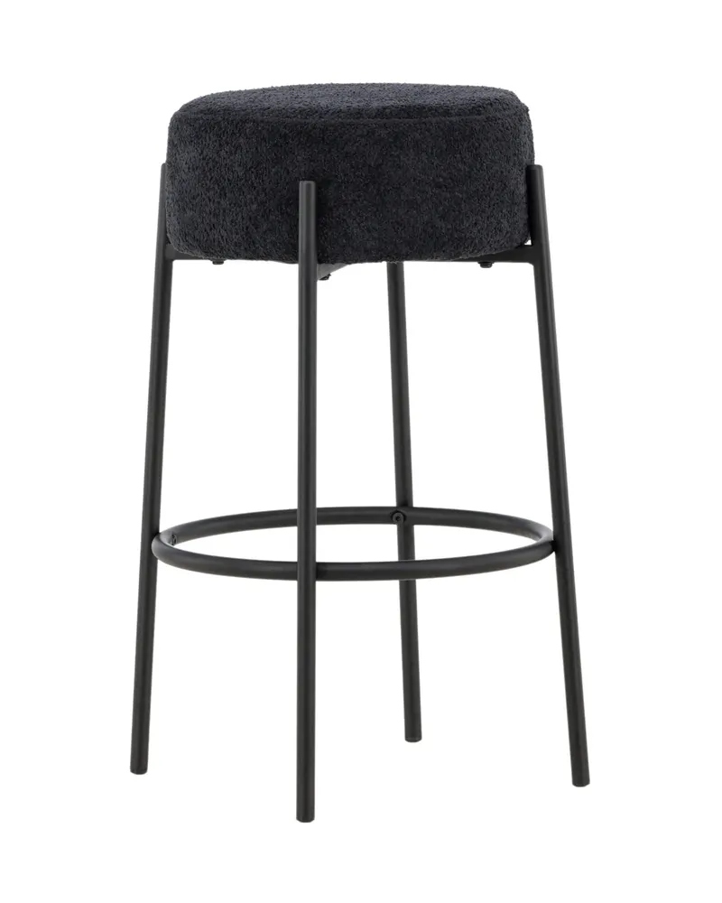 Tucson Barhocker mit rundem Bouclé-Sitz in Schwarz, Ansicht 12