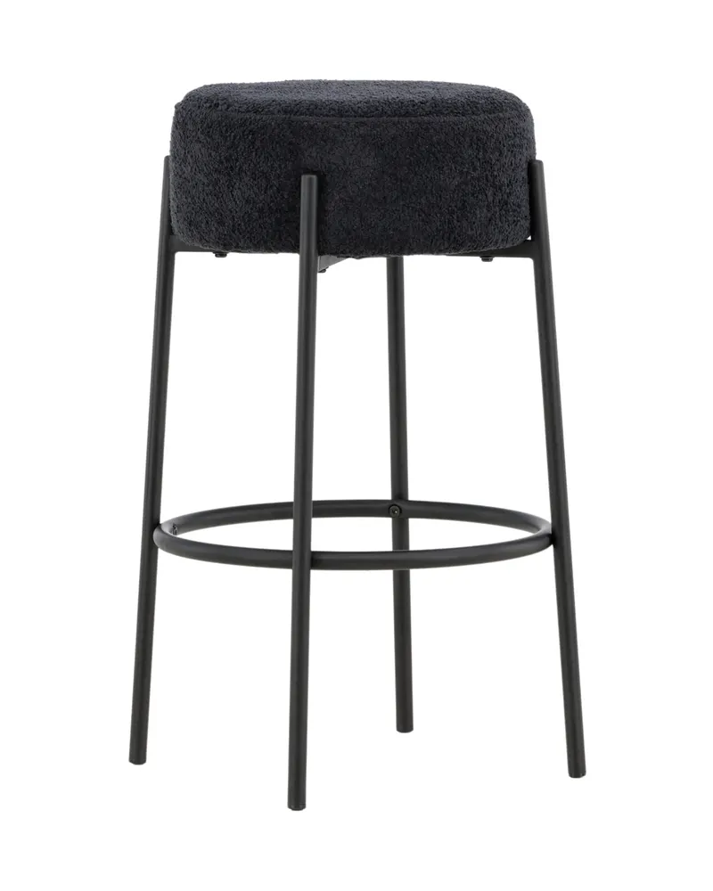 Tucson Barhocker mit rundem Bouclé-Sitz in Schwarz, Ansicht 6
