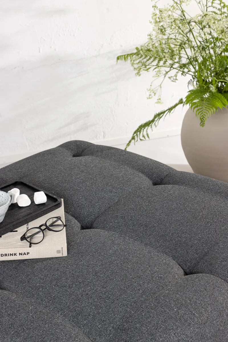 Turin quadratischer Pouf, im Wohnraum, Ansicht 2