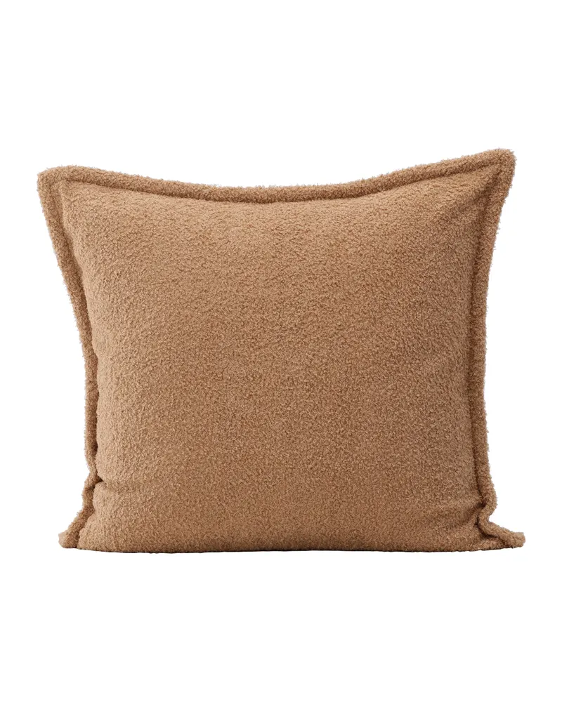 Tuva Kissenbezug mit Stoffkante in 60 × 60 cm, Beige, Ansicht 1