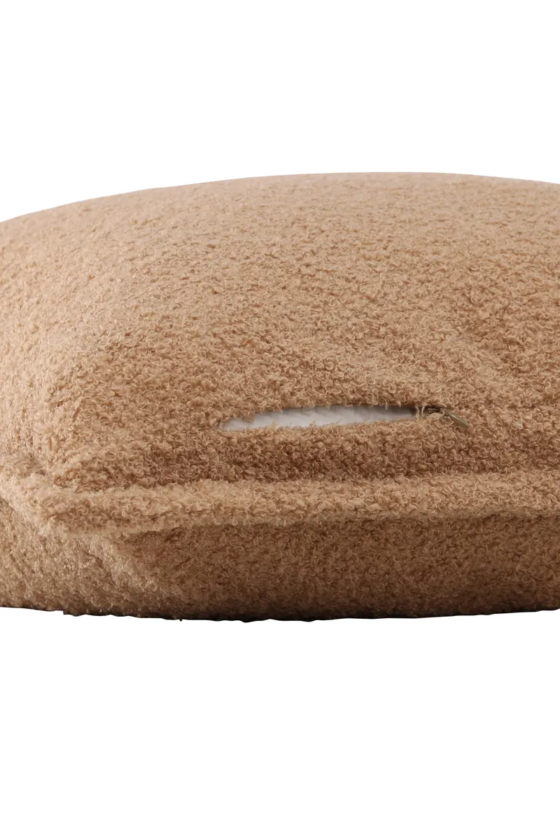 Tuva Kissenbezug mit Stoffkante in 60 × 60 cm, Beige, Ansicht 3