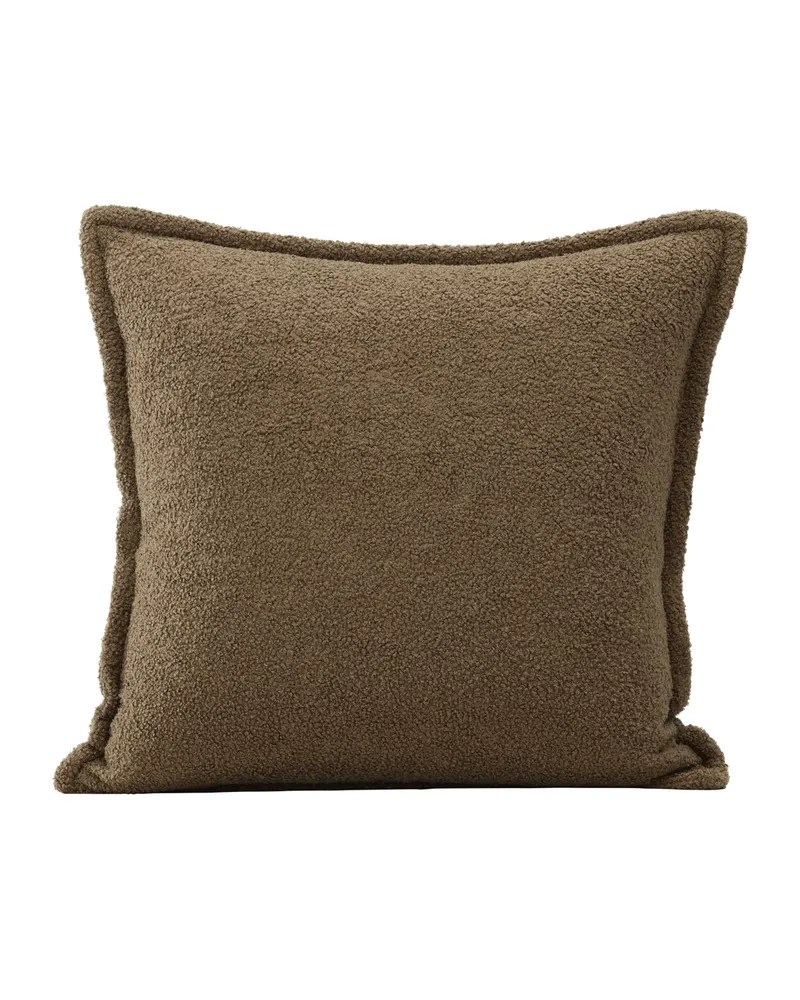 Tuva Kissenbezug mit Stoffkante in 60 × 60 cm, Braun, Ansicht 1