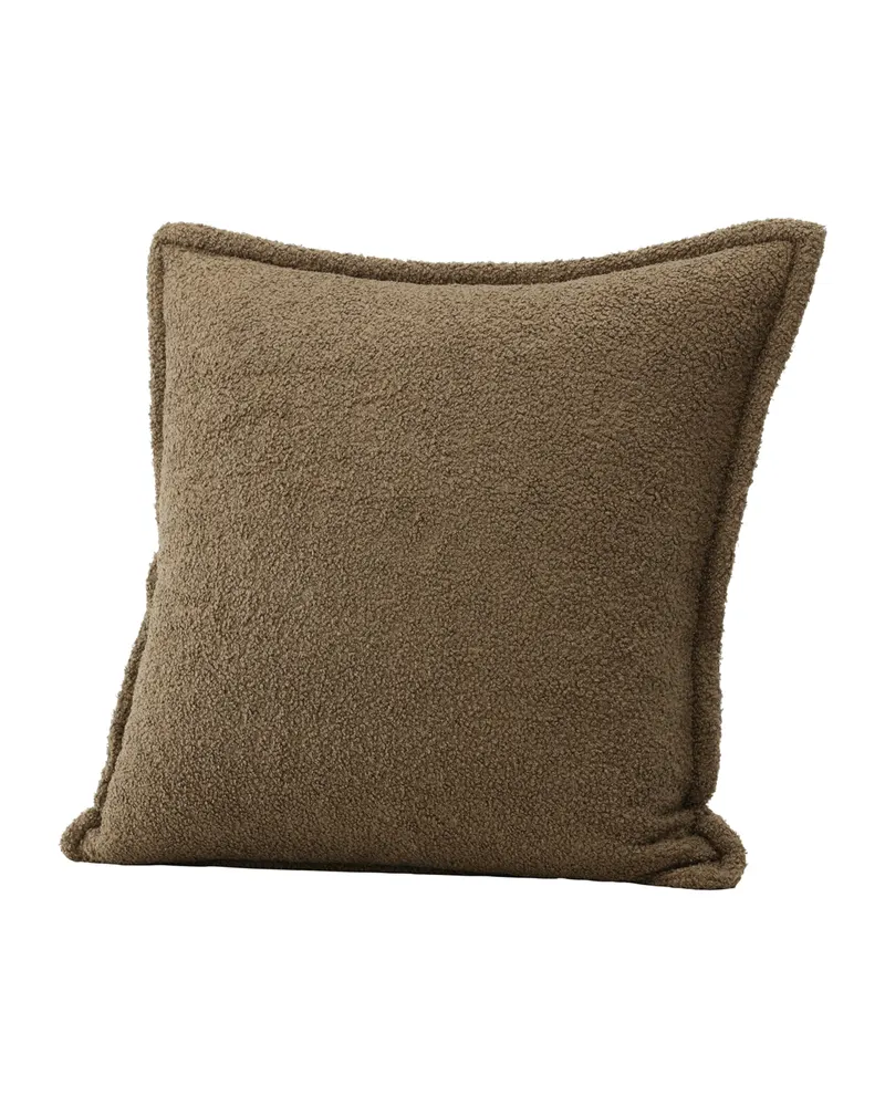 Tuva Kissenbezug mit Stoffkante in 60 × 60 cm, Braun, Ansicht 2