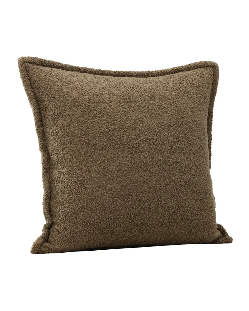 Tuva Kissenbezug mit Stoffkante in 60 × 60 cm, Braun, Ansicht 4
