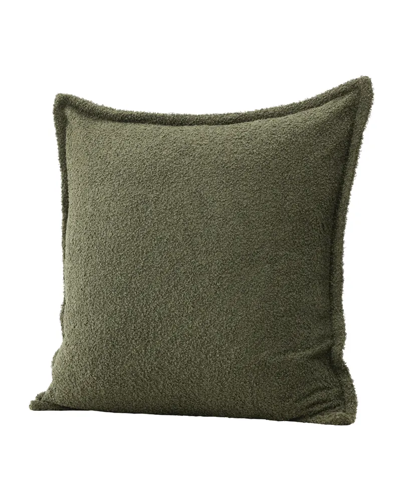 Tuva Kissenbezug mit Stoffkante in 60 × 60 cm, Dunkelgrün, Ansicht 2