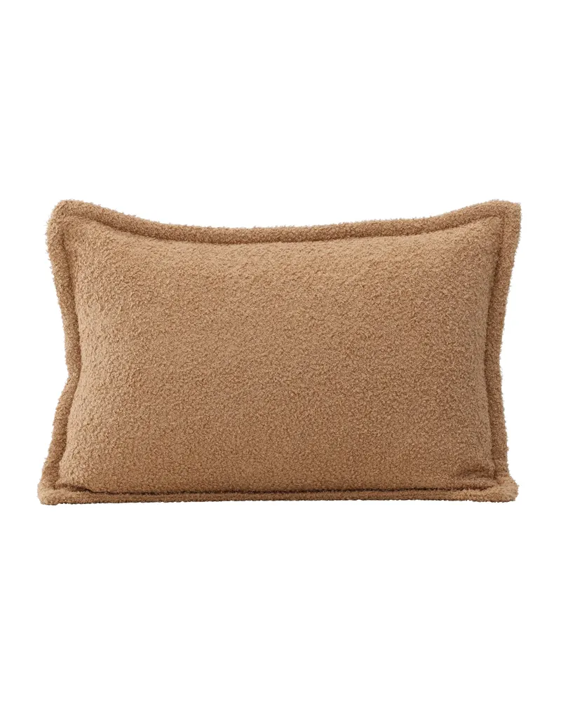 Tuva Kissenbezug aus weichem Polyester mit Stoffkante, Beige