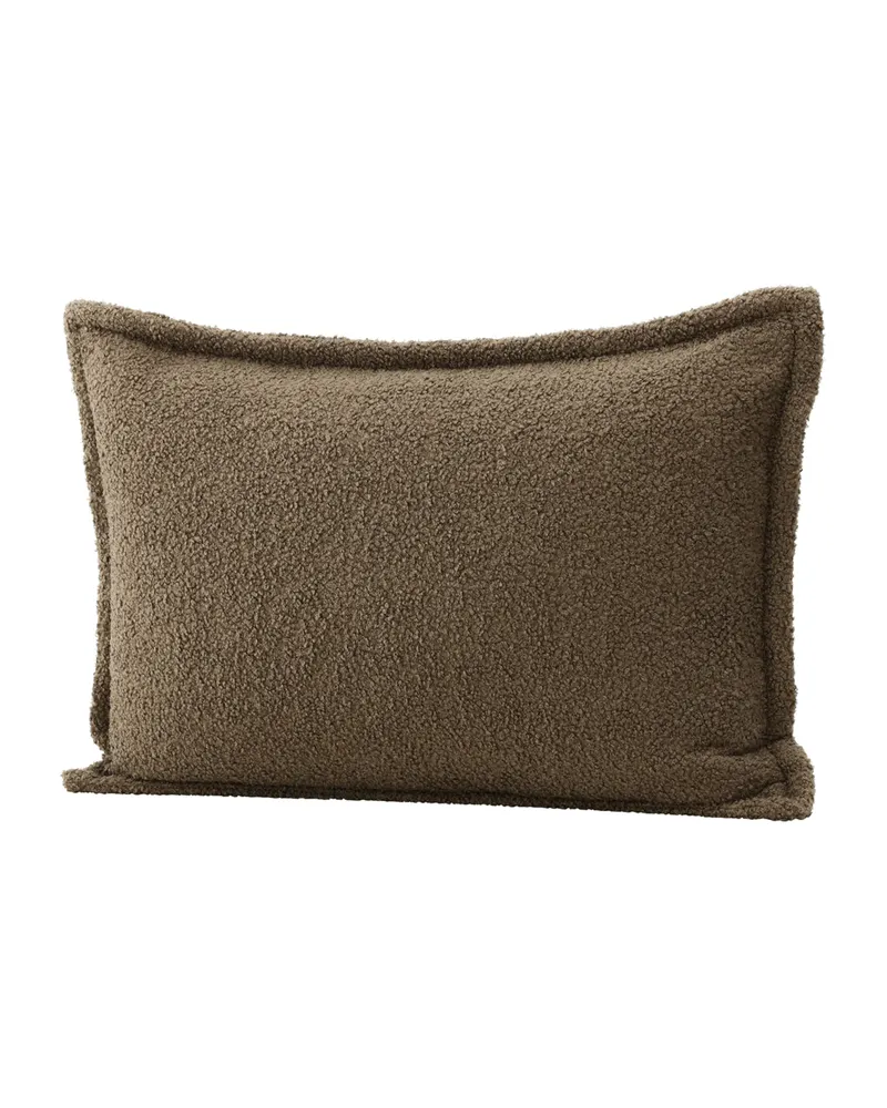 Tuva Kissenbezug mit Stoffkante in 40 × 60 cm, Braun, Ansicht 2