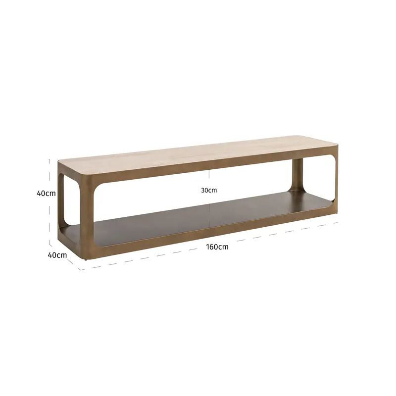 TV-Möbel Claridge in Beige von Richmond Interiors, Maßzeichnung 8