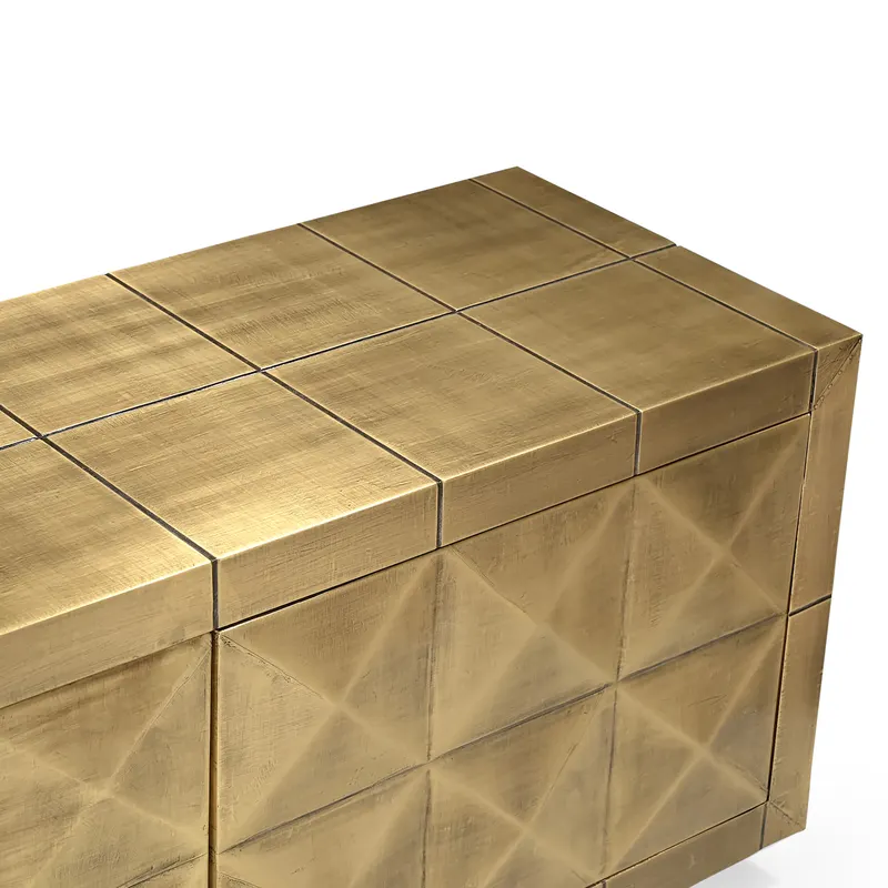 TV-Möbel Collada in Goldfarben, gebürstet von Richmond Interiors, Produktansicht 4
