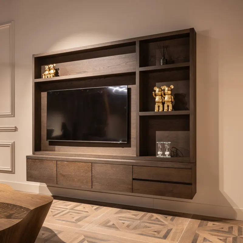 TV-Möbel Lachance Braun, 176 cm hoch von Richmond Interiors, Wohnbeispiel 10, im Wohnraum