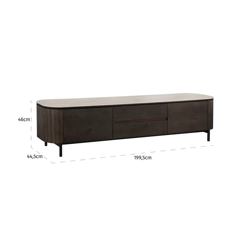 TV-Möbel Ritz, Braun von Richmond Interiors, Maßzeichnung 7