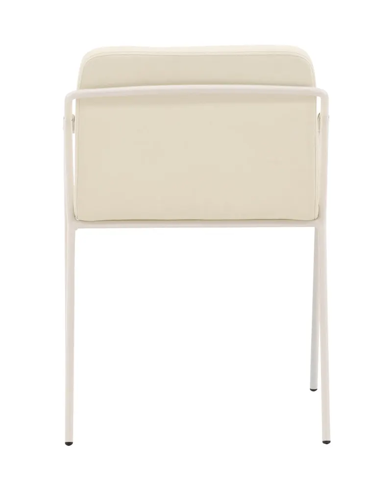 Tvist Esszimmerstuhl mit Armlehnen aus Kunstleder und Stahl in Beige, Ansicht 8