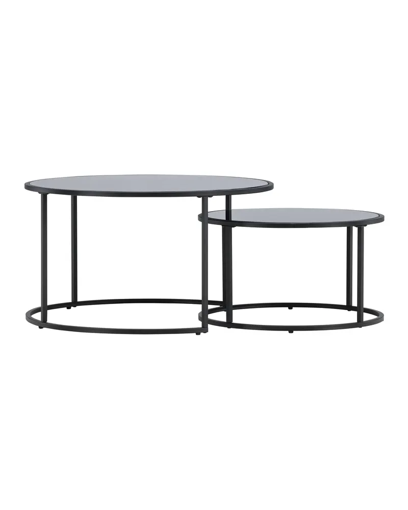 Twin runder Couchtisch mit Stahlgestell, Ansicht 2