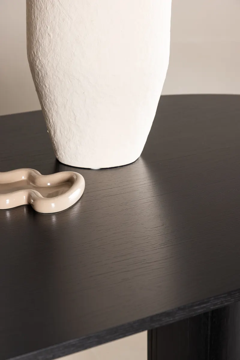 Tyresö ovaler Esstisch 220 × 100 cm in Schwarz, im Wohnraum, Ansicht 4