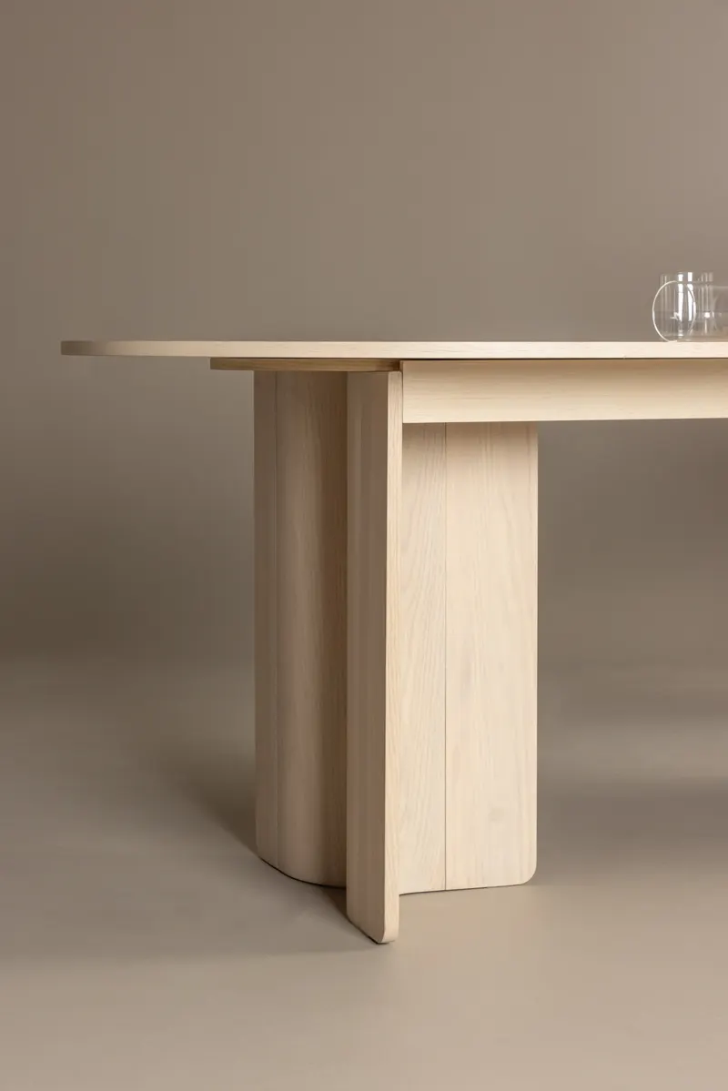 Tyresö ovaler Esstisch 220 × 100 cm in Whitewash, im Wohnraum, Ansicht 2
