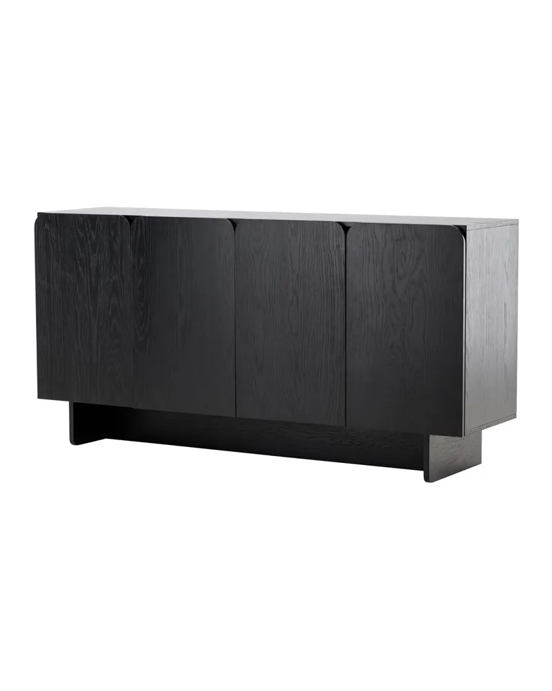Tyresö Sideboard auf Sockel in 42 × 80 × 160 cm, Schwarz, Ansicht 3