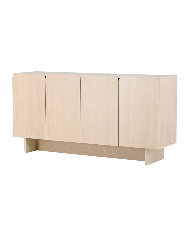 Tyresö Sideboard auf Sockel in 42 × 80 × 160 cm, Whitewash, Ansicht 1