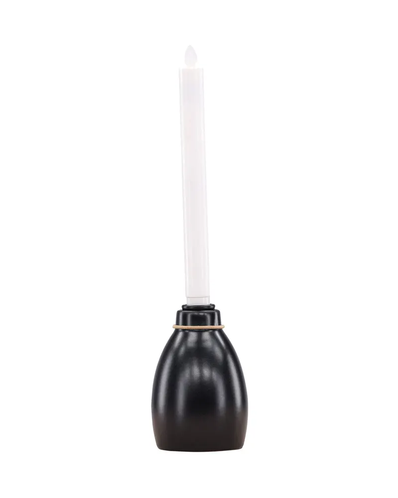 Ulricehamn LED-Kerzenständer mit schwarzem Fuß und Kordel in 9 × 31 cm, Ansicht 8