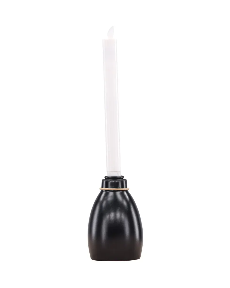 Ulricehamn LED-Kerzenständer mit schwarzem Fuß und Kordel in 9 × 31 cm, Ansicht 9