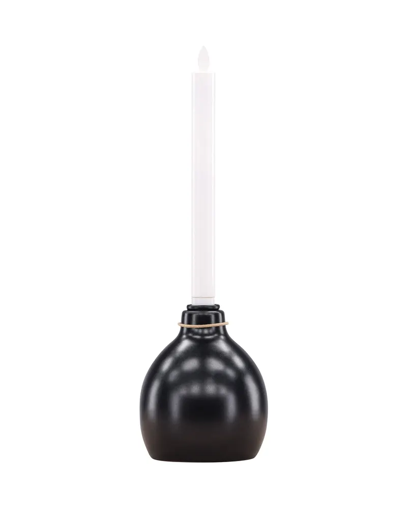 Ulricehamn LED-Kerzenständer mit schwarzem Fuß und Kordel in 12 × 32 cm, Ansicht 7