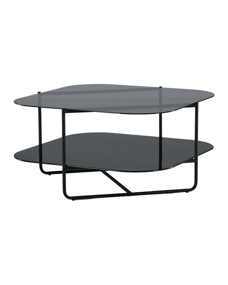 Un-line quadratischer Couchtisch aus Glas mit Ablage, Ansicht 3