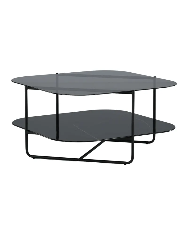 Un-line quadratischer Couchtisch aus Glas mit Ablage, Ansicht 4