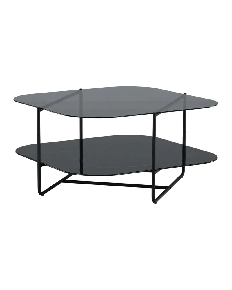 Un-line quadratischer Couchtisch aus Glas mit Ablage, Ansicht 7