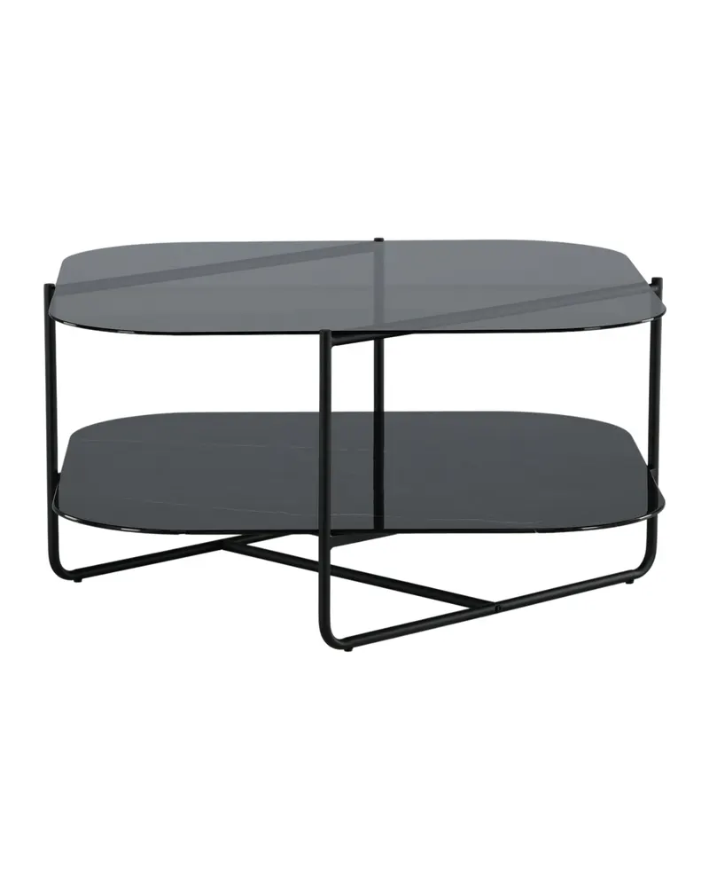 Un-line quadratischer Couchtisch aus Glas mit Ablage, Ansicht 8