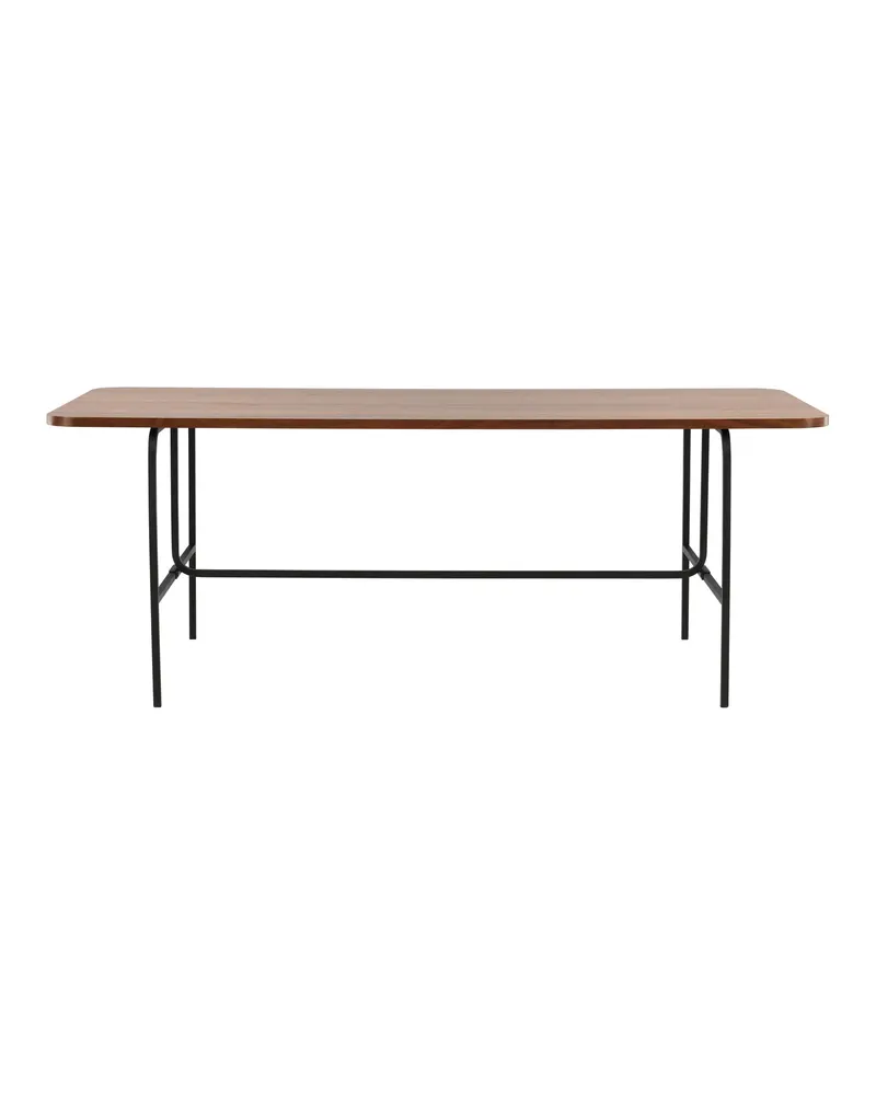 Uno Esstisch 200 × 90 cm in Walnuss, Gestell Schwarz, Ansicht 1