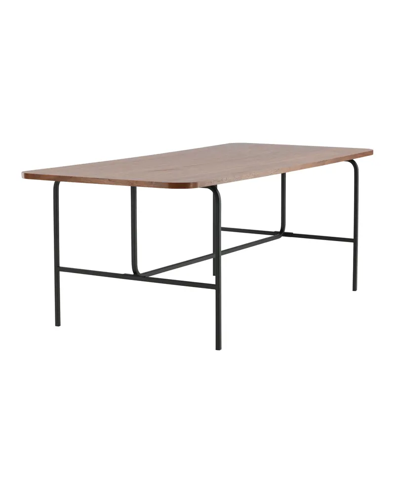 Uno Esstisch 200 × 90 cm in Walnuss, Gestell Schwarz, Ansicht 3