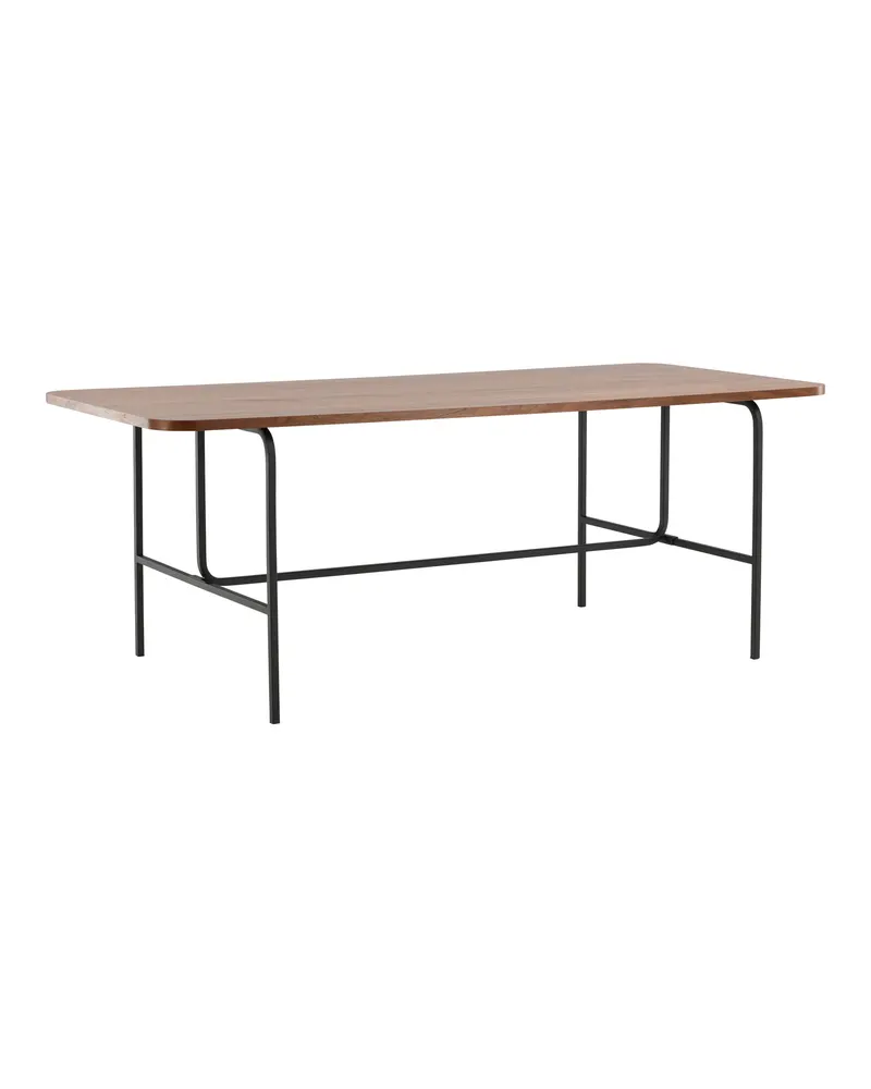 Uno Esstisch 200 × 90 cm in Walnuss, Gestell Schwarz, Ansicht 4