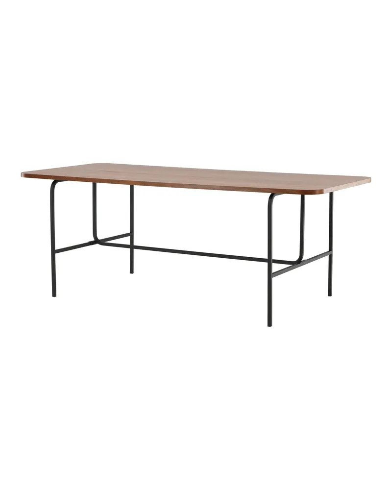 Uno Esstisch 200 × 90 cm in Walnuss, Gestell Schwarz, Ansicht 5