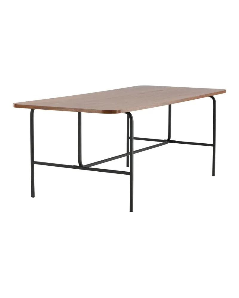 Uno Esstisch 200 × 90 cm in Walnuss, Gestell Schwarz, Ansicht 8