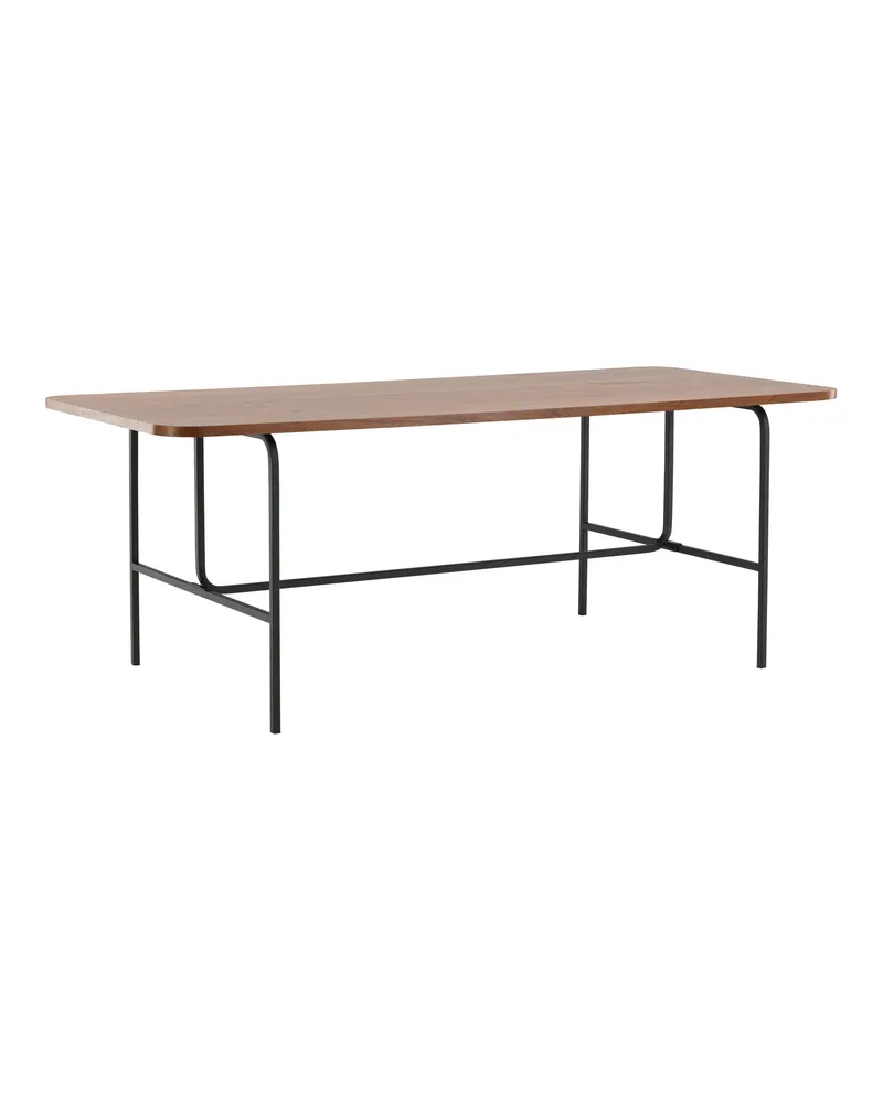 Uno Esstisch 200 × 90 cm in Walnuss, Gestell Schwarz, Ansicht 9