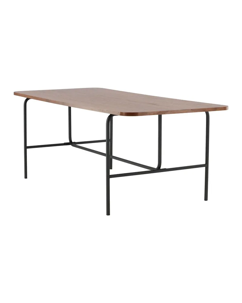 Uno Esstisch 200 × 90 cm in Walnuss, Gestell Schwarz, Ansicht 12