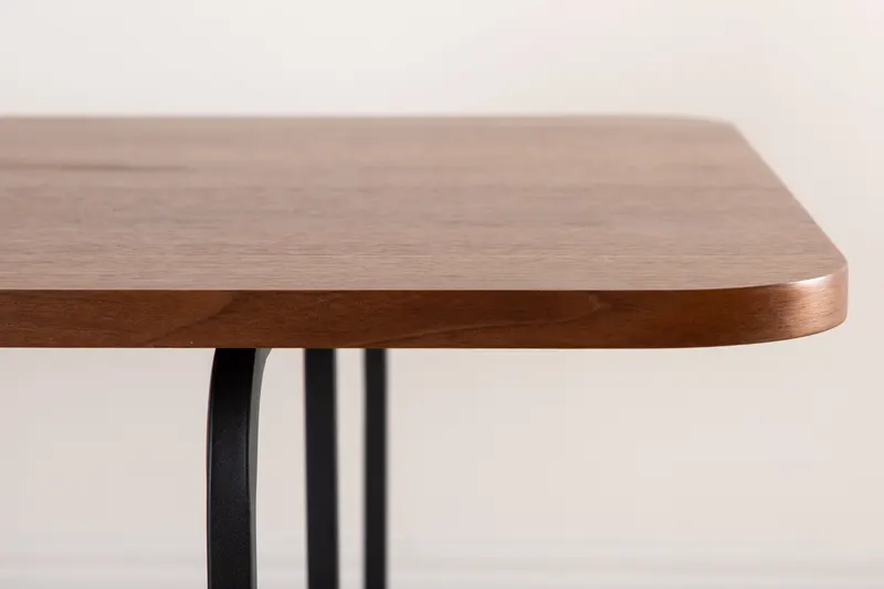 Uno Esstisch 200 × 90 cm in Walnuss, Gestell Schwarz, im Wohnraum, Ansicht 6