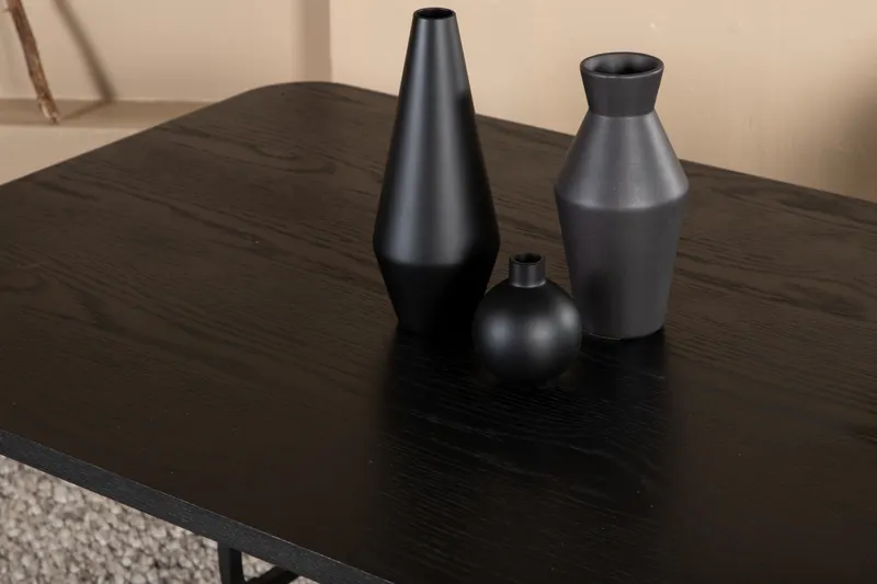 Uno Esstisch 200 × 90 cm in Schwarz, im Wohnraum, Ansicht 5