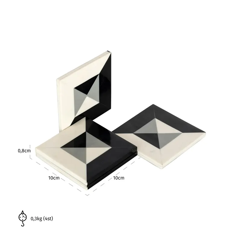 Untersetzer Louel, Schwarz von Richmond Interiors, Maßzeichnung 3