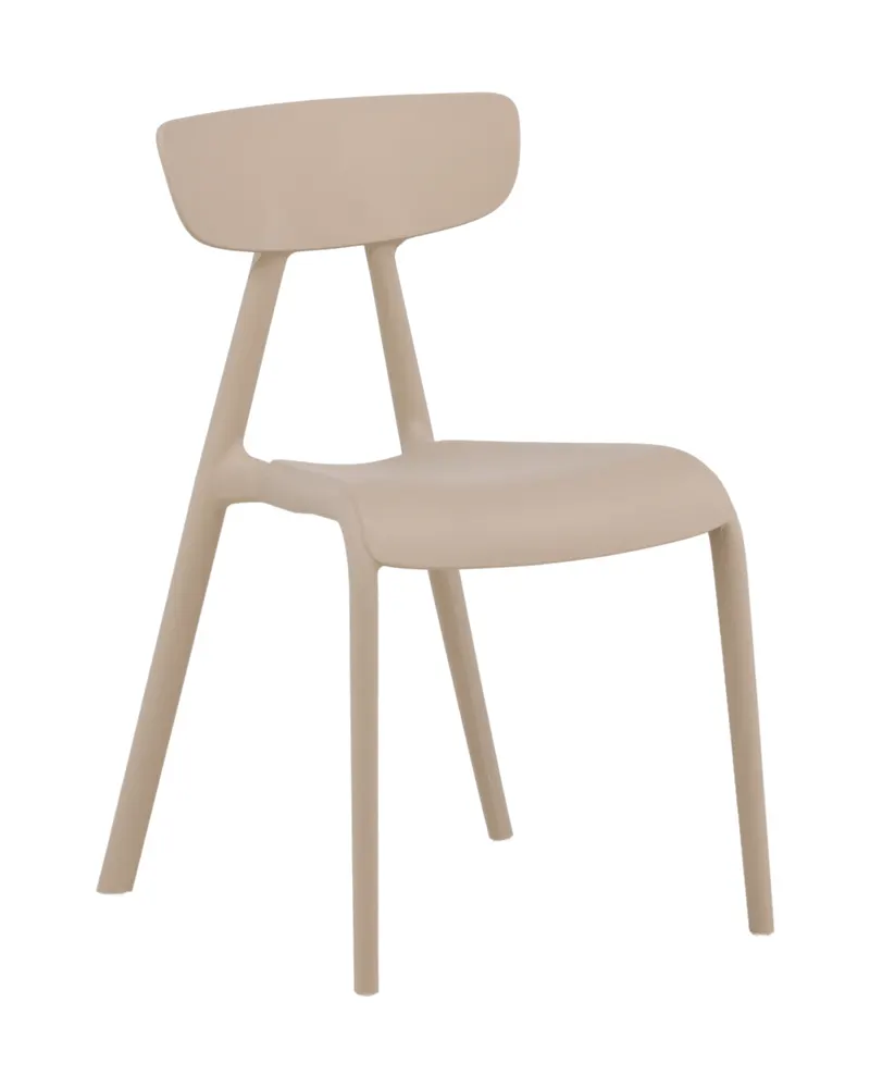 Ursholmen stapelbarer Esszimmerstuhl aus Kunststoff in Beige, Ansicht 1