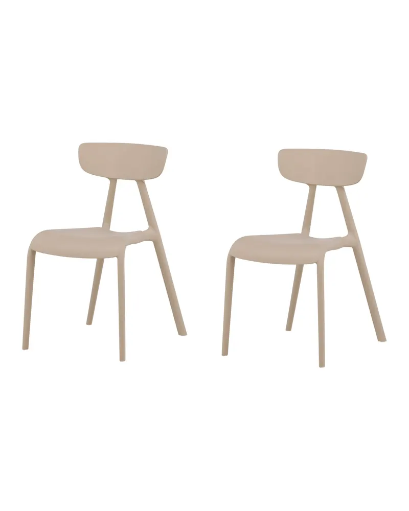 Ursholmen stapelbarer Esszimmerstuhl aus Kunststoff in Beige, Ansicht 3