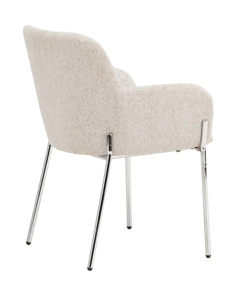 Vätö Esszimmerstuhl mit Armlehnen und Stoffbezug in Beige, Gestell Silber, Ansicht 11