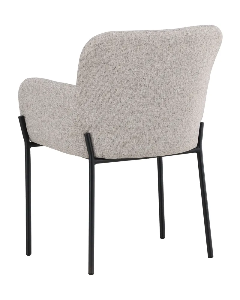 Vätö Esszimmerstuhl mit Armlehnen und Stoffbezug in Beige, Gestell Schwarz, Ansicht 4