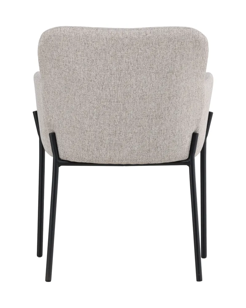 Vätö Esszimmerstuhl mit Armlehnen und Stoffbezug in Beige, Gestell Schwarz, Ansicht 5