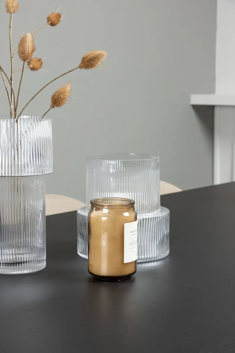 Vail & Velvet Essgruppe mit schwarzem Esstisch und 6 gepolsterten Stühlen in Beige, Gestell Schwarz, im Wohnraum, Ansicht 6