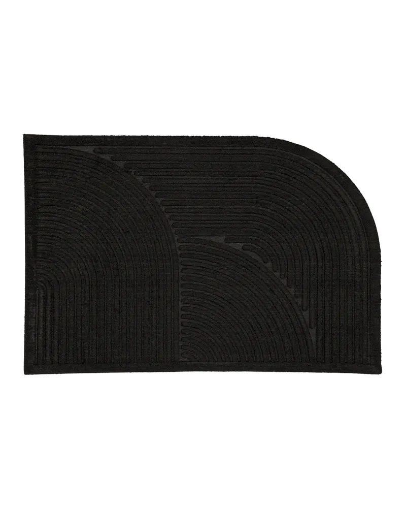 Valentino Badematte in Schwarz mit abgerundeter Ecke