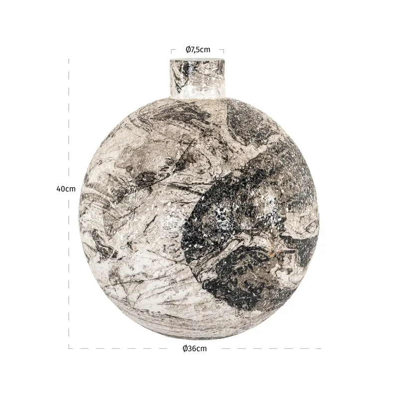 Vase Delisha, Schwarz/Weiß von Richmond Interiors, Maßzeichnung 3