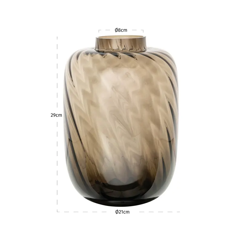 Vase Elora Braun, 29 cm von Richmond Interiors, Maßzeichnung 5