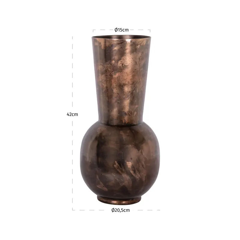 Vase Jolise klein, kupferfarben von Richmond Interiors, Maßzeichnung 8