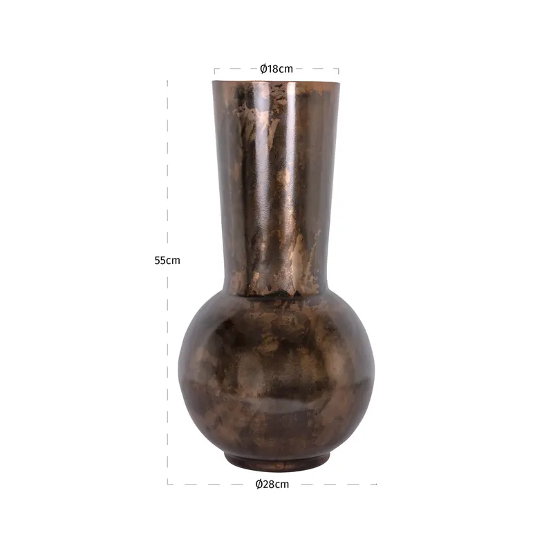 Vase Jolise groß, kupferfarben von Richmond Interiors, Maßzeichnung 9