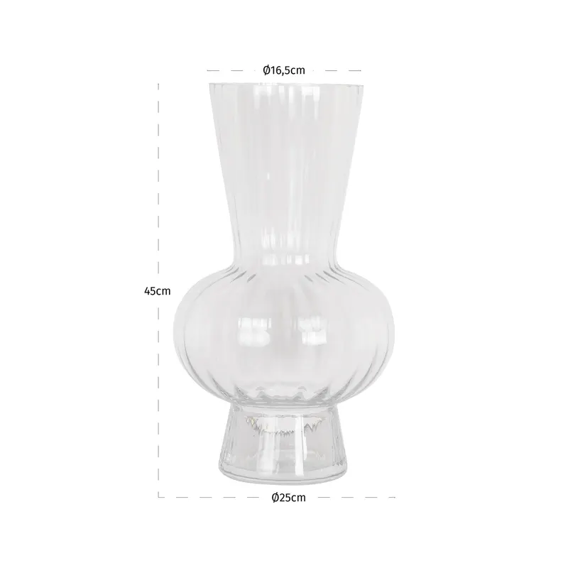 Vase Kyan, Klar transparent von Richmond Interiors, Maßzeichnung 3